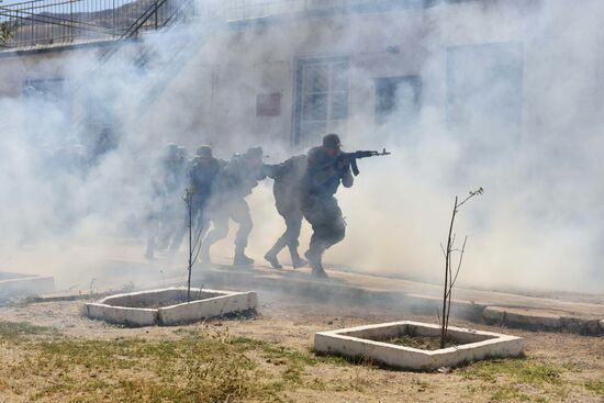 Сombined exercise of Russian military post and military forces of Tajikistan