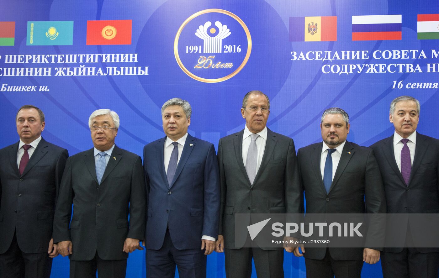 Russian Foreign Minister Sergei Lavrov takes part in CIS Council of Foreign Ministers