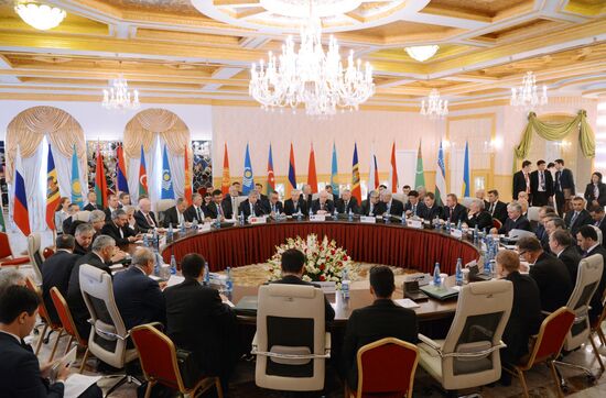 Russian Foreign Minister Sergei Lavrov takes part in CIS Council of Foreign Ministers