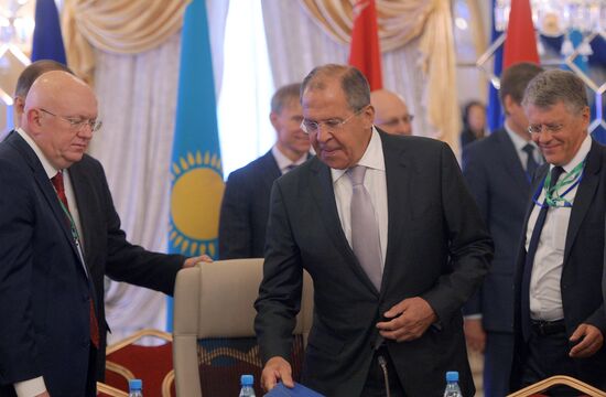 Russian Foreign Minister Sergei Lavrov takes part in CIS Council of Foreign Ministers