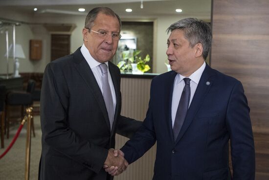 Russian Foreign Minister Sergei Lavrov takes part in CIS Council of Foreign Ministers