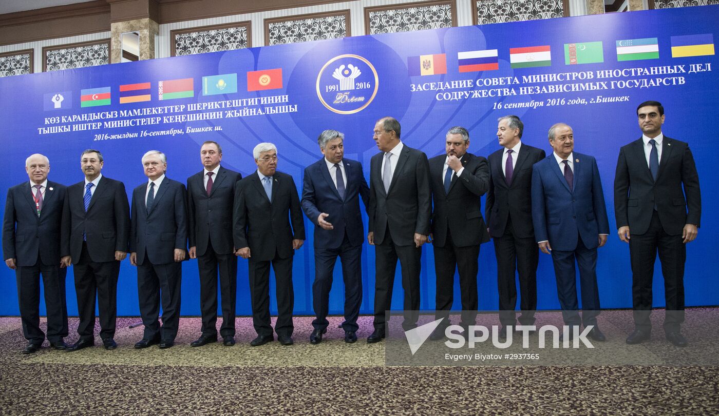Russian Foreign Minister Sergei Lavrov takes part in CIS Council of Foreign Ministers