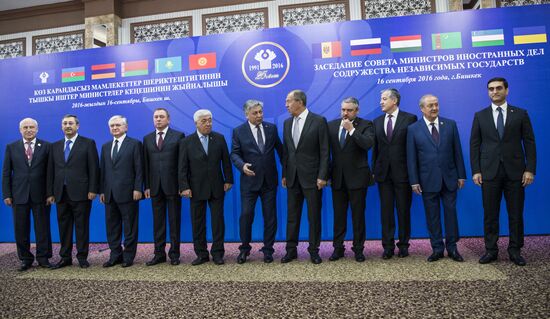 Russian Foreign Minister Sergei Lavrov takes part in CIS Council of Foreign Ministers