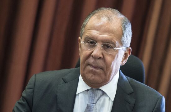 Russian Foreign Minister Sergei Lavrov takes part in CIS Council of Foreign Ministers