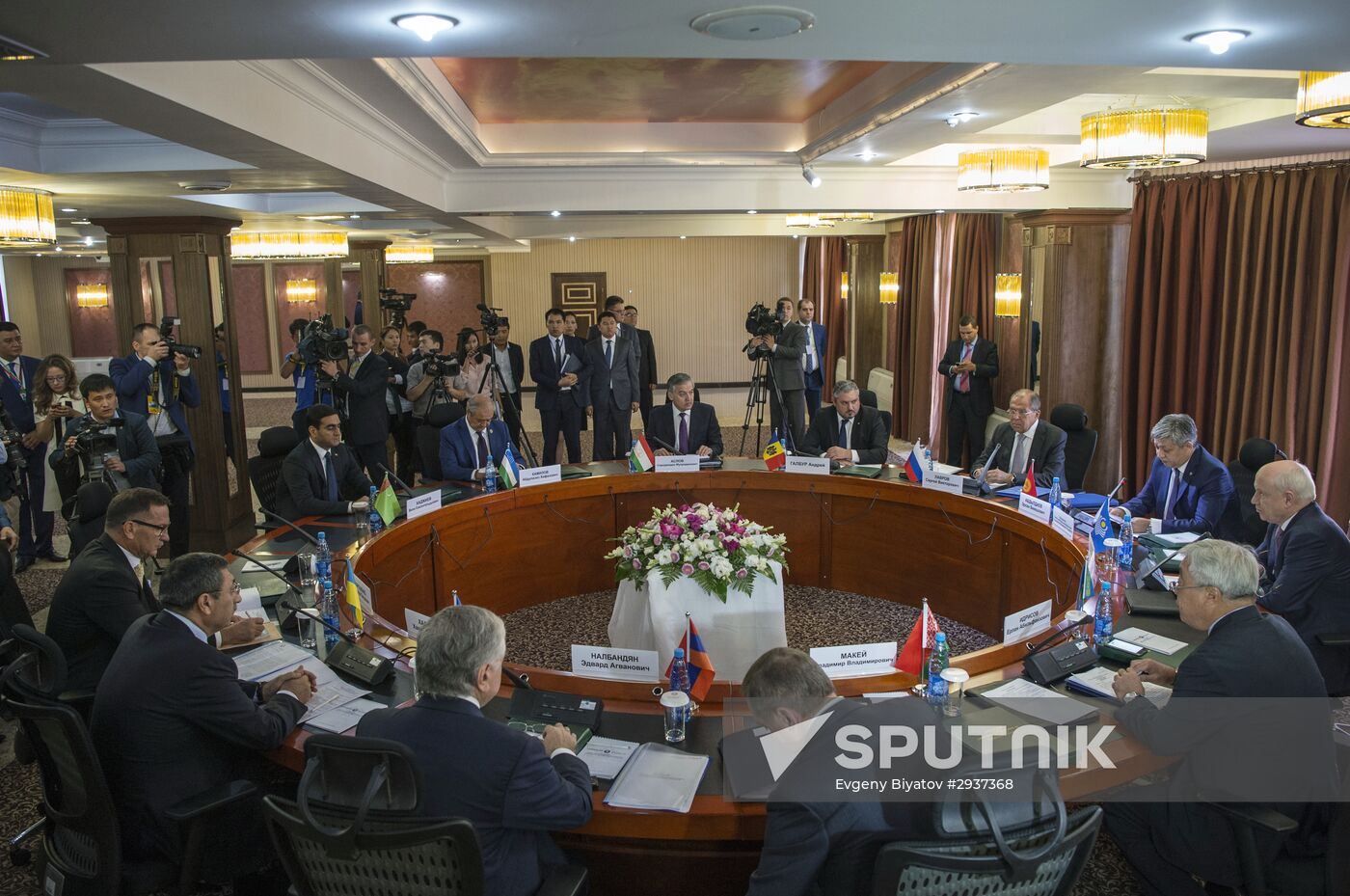Russian Foreign Minister Sergei Lavrov takes part in CIS Council of Foreign Ministers