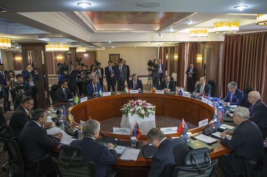 Russian Foreign Minister Sergei Lavrov takes part in CIS Council of Foreign Ministers