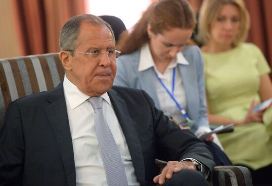 Russian Foreign Minister Sergei Lavrov takes part in CIS Council of Foreign Ministers