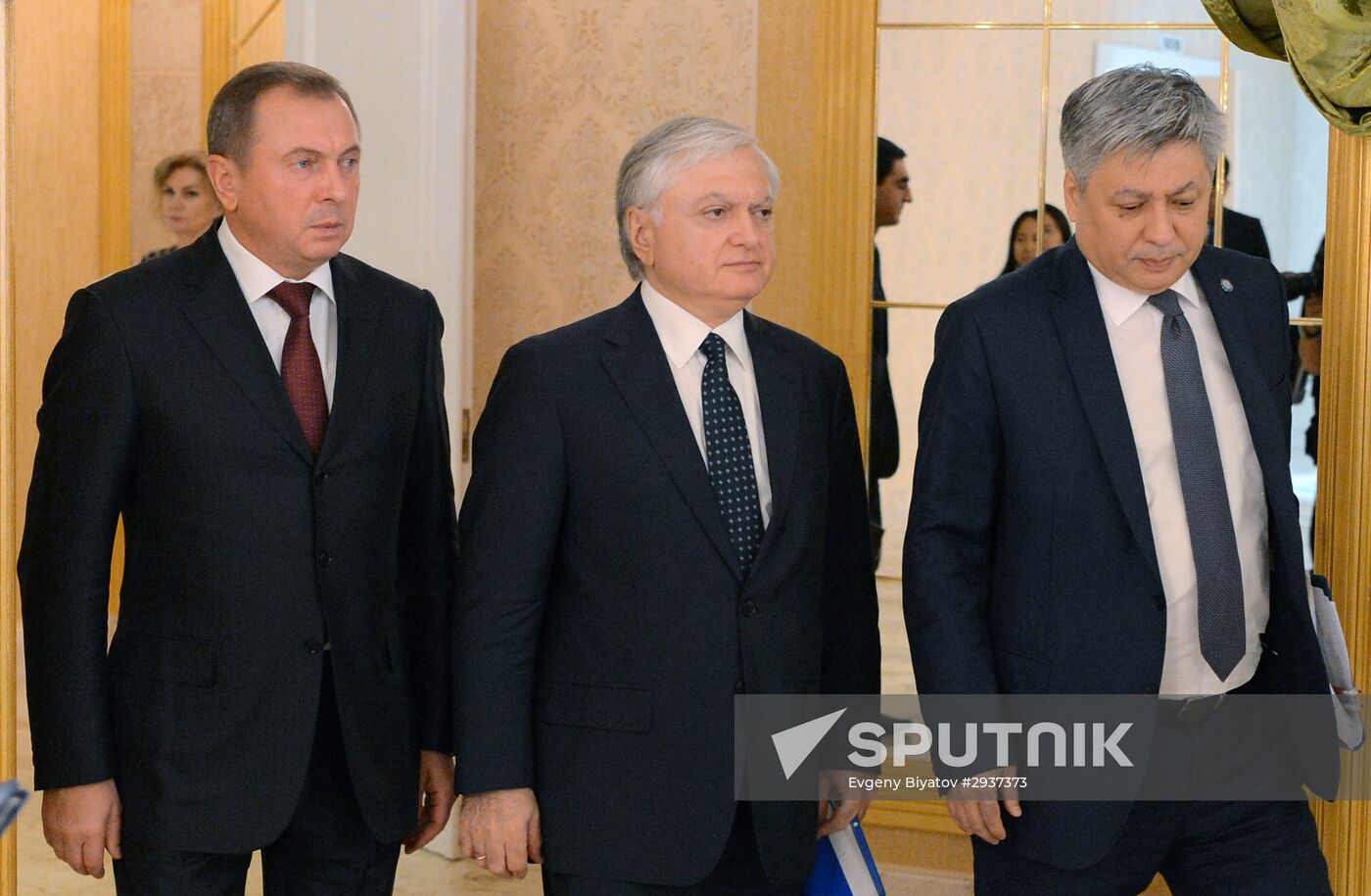 Russian Foreign Minister Sergei Lavrov takes part in CIS Council of Foreign Ministers