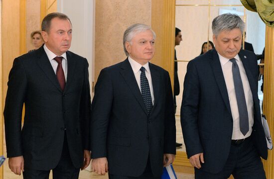 Russian Foreign Minister Sergei Lavrov takes part in CIS Council of Foreign Ministers