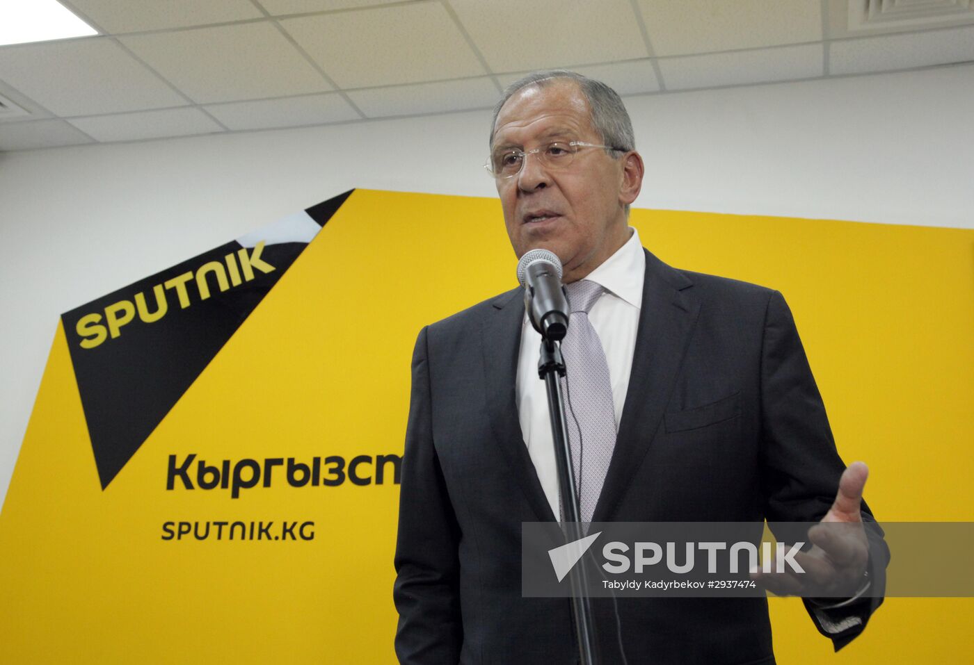 Foreign Minister Sergei Lavrov attends opening ceremony of Sputnik editorial center in Bishkek