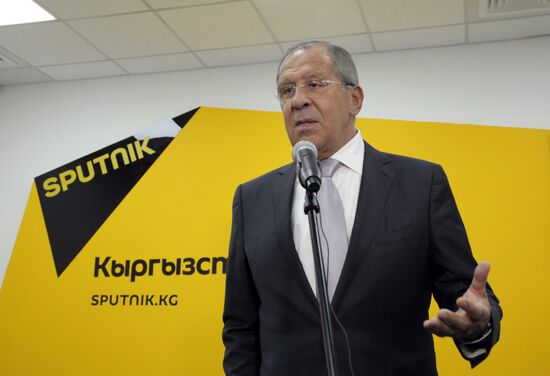 Foreign Minister Sergei Lavrov attends opening ceremony of Sputnik editorial center in Bishkek