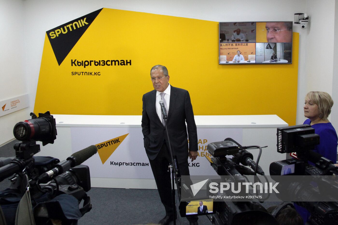 Foreign Minister Sergei Lavrov attends opening ceremony of Sputnik editorial center in Bishkek