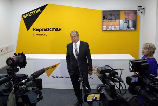 Foreign Minister Sergei Lavrov attends opening ceremony of Sputnik editorial center in Bishkek