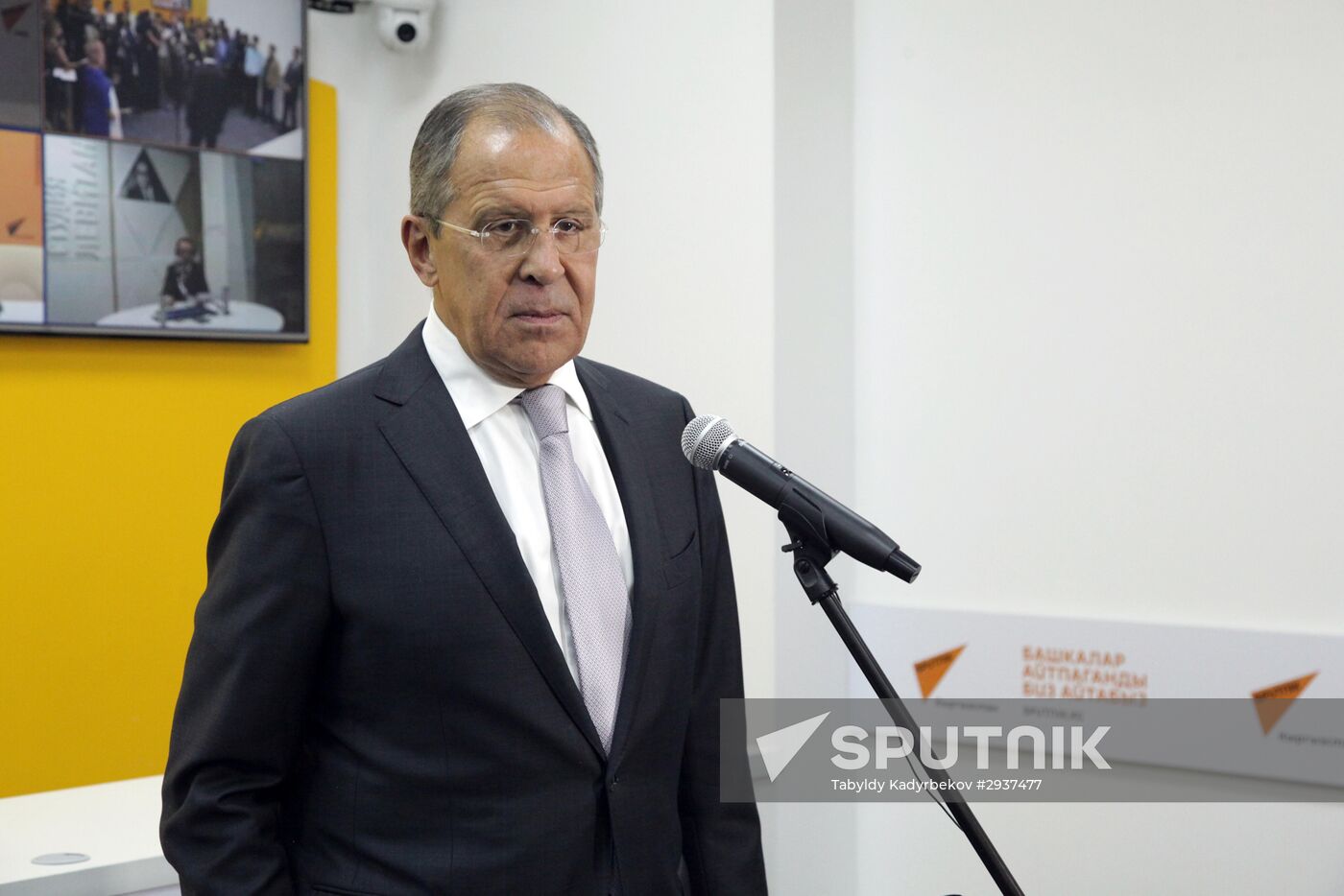 Foreign Minister Sergei Lavrov attends opening ceremony of Sputnik editorial center in Bishkek