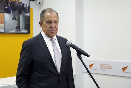Foreign Minister Sergei Lavrov attends opening ceremony of Sputnik editorial center in Bishkek