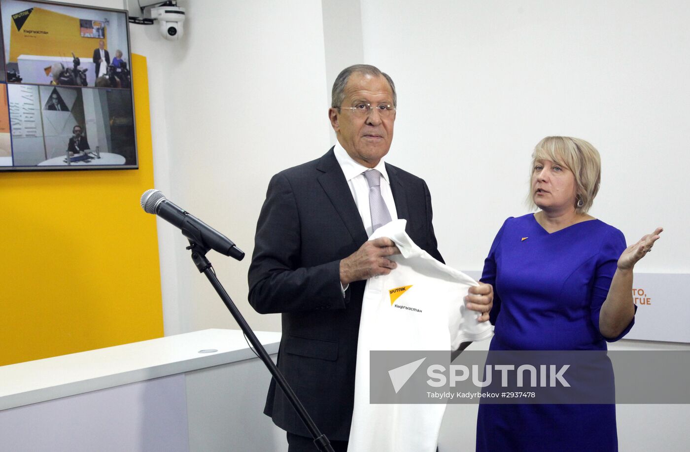 Foreign Minister Sergei Lavrov attends opening ceremony of Sputnik editorial center in Bishkek