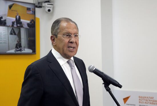 Foreign Minister Sergei Lavrov attends opening ceremony of Sputnik editorial center in Bishkek