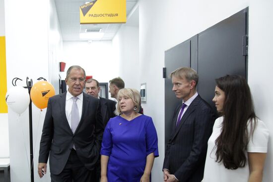 Foreign Minister Sergei Lavrov attends opening ceremony of Sputnik editorial center in Bishkek