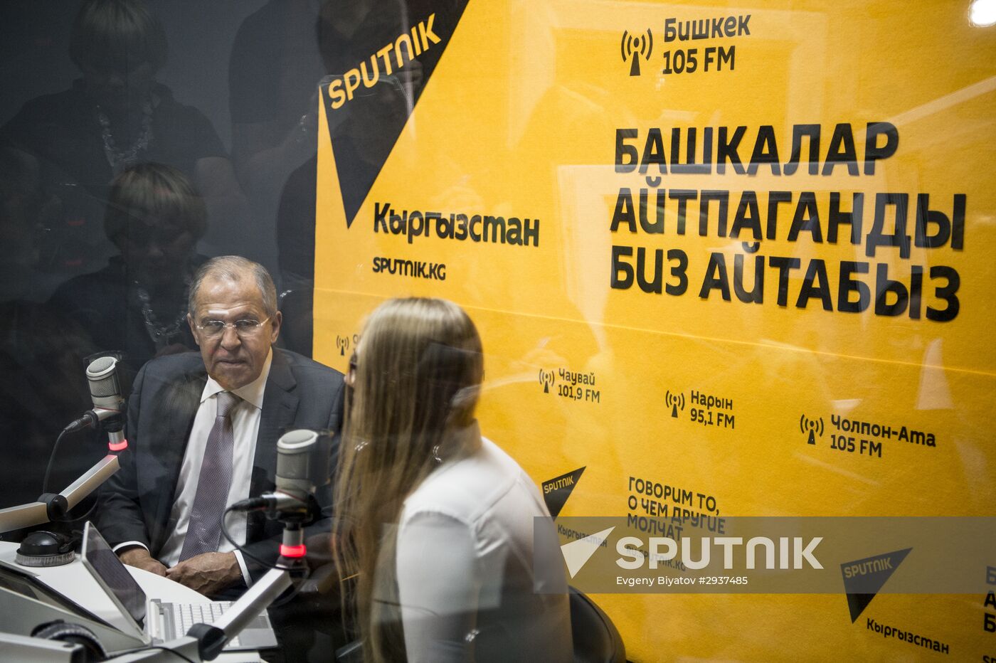 Foreign Minister Sergei Lavrov attends opening ceremony of Sputnik editorial center in Bishkek