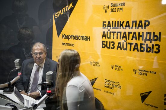 Foreign Minister Sergei Lavrov attends opening ceremony of Sputnik editorial center in Bishkek