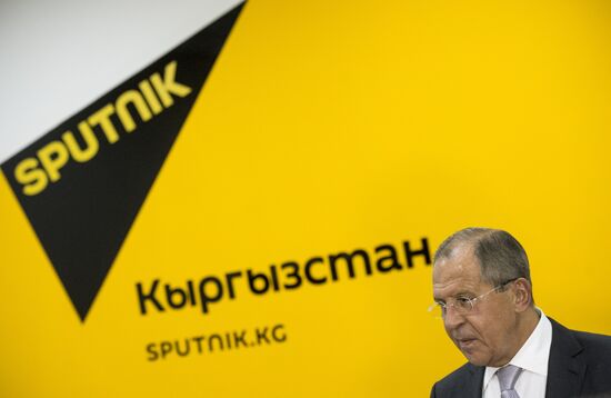 Foreign Minister Sergei Lavrov attends opening ceremony of Sputnik editorial center in Bishkek