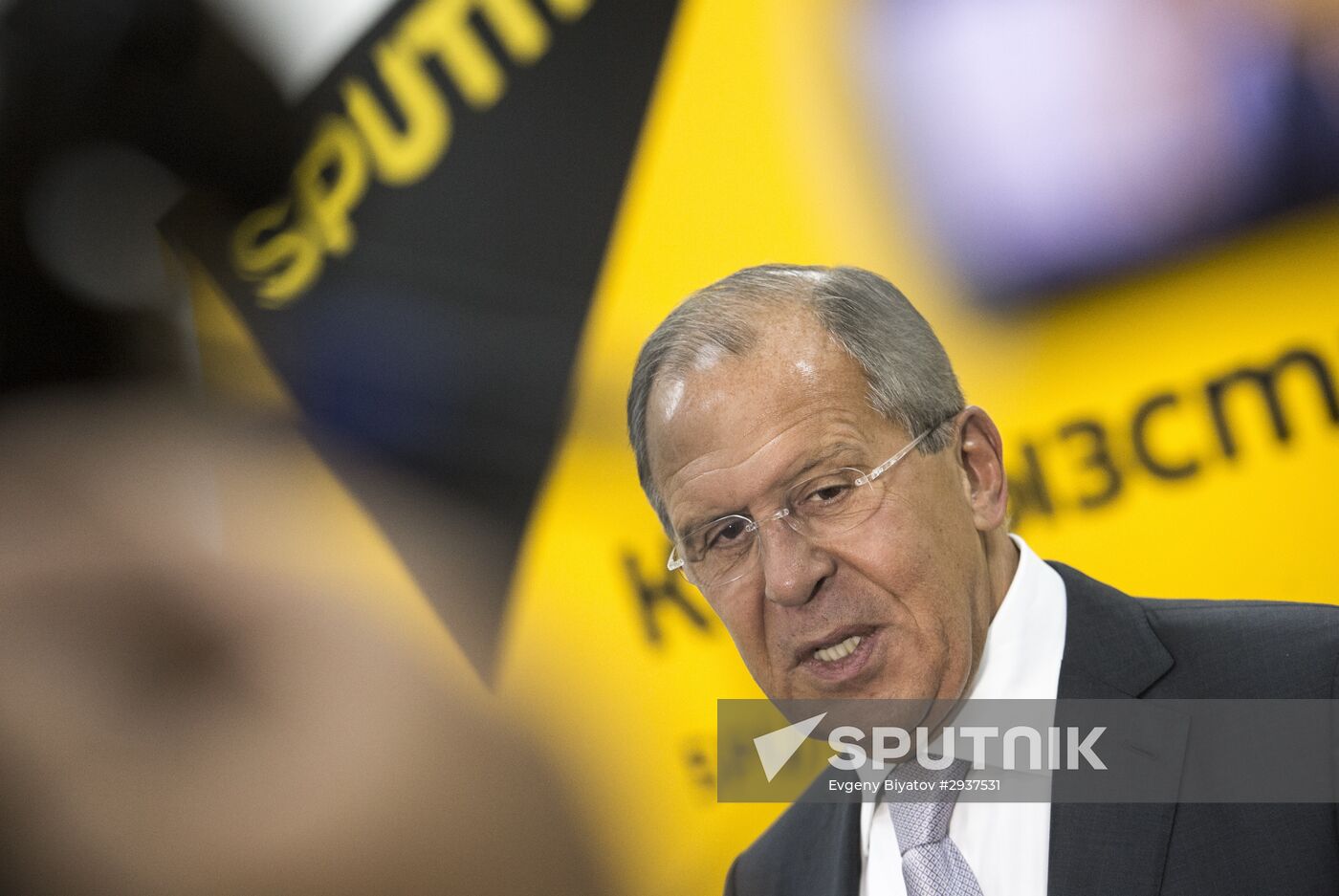 Foreign Minister Sergei Lavrov attends opening ceremony of Sputnik editorial center in Bishkek