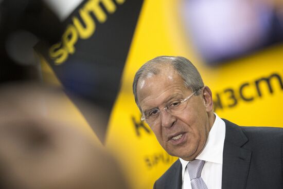 Foreign Minister Sergei Lavrov attends opening ceremony of Sputnik editorial center in Bishkek