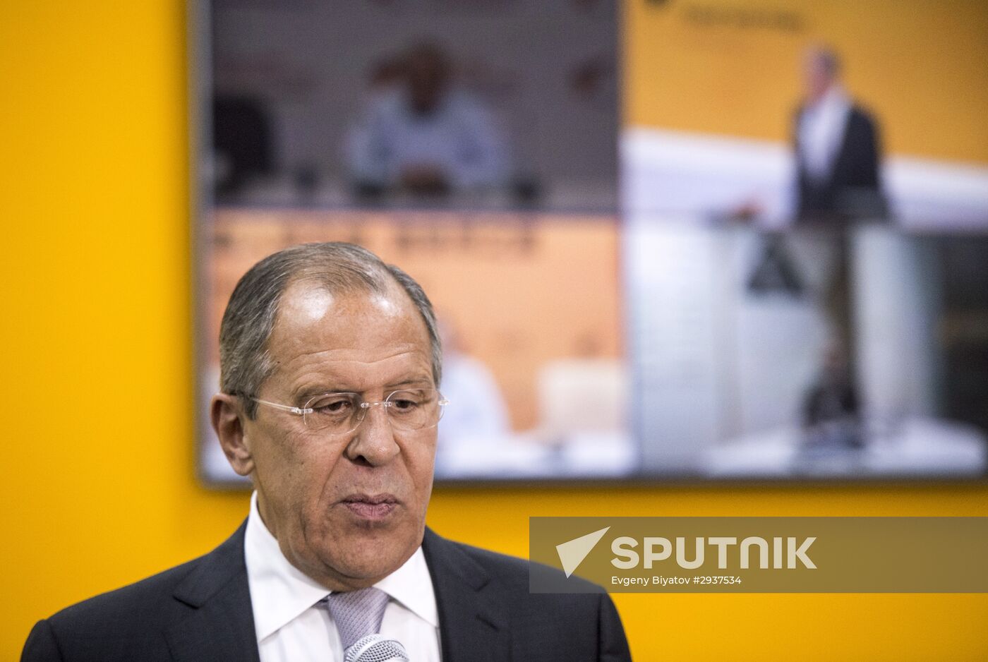 Foreign Minister Sergei Lavrov attends opening ceremony of Sputnik editorial center in Bishkek