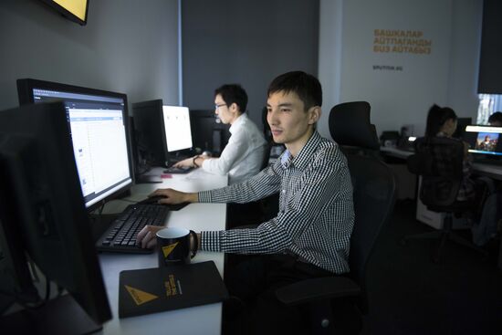 Foreign Minister Sergei Lavrov attends opening ceremony of Sputnik editorial center in Bishkek