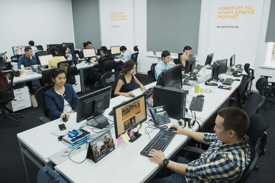 Foreign Minister Sergei Lavrov attends opening ceremony of Sputnik editorial center in Bishkek