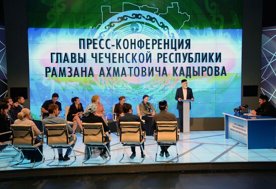 Head of Chechen Republic Ramzan Kadyrov gives press conference