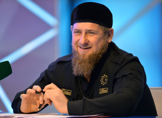 Head of Chechen Republic Ramzan Kadyrov gives press conference