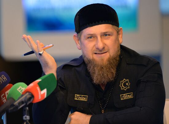 Head of Chechen Republic Ramzan Kadyrov gives press conference