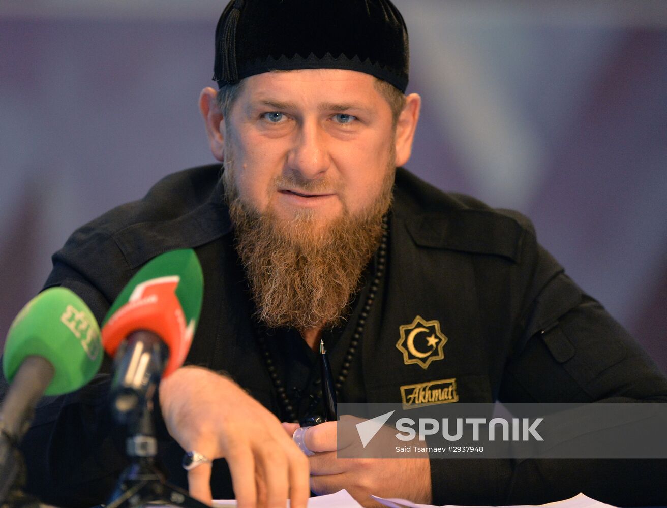 Head of Chechen Republic Ramzan Kadyrov gives press conference