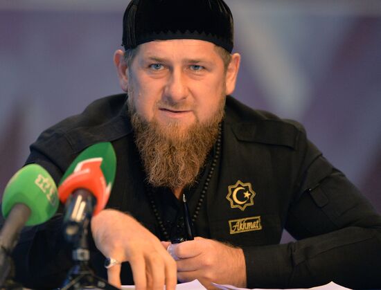 Head of Chechen Republic Ramzan Kadyrov gives press conference