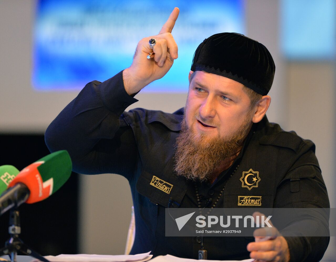 Head of Chechen Republic Ramzan Kadyrov gives press conference