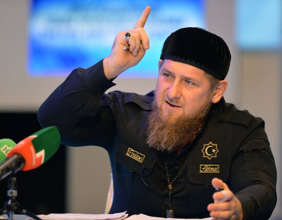 Head of Chechen Republic Ramzan Kadyrov gives press conference
