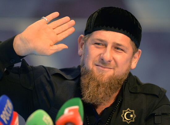 Head of Chechen Republic Ramzan Kadyrov gives press conference