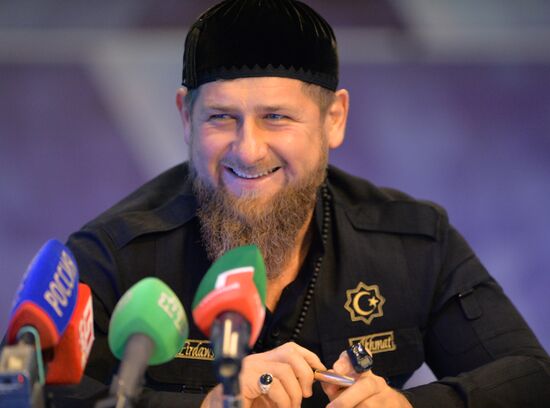 Head of Chechen Republic Ramzan Kadyrov gives press conference
