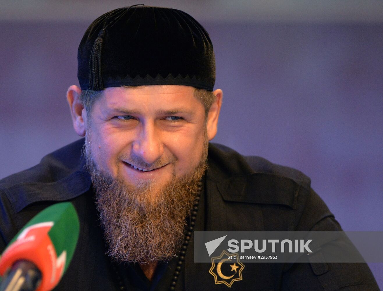 Head of Chechen Republic Ramzan Kadyrov gives press conference
