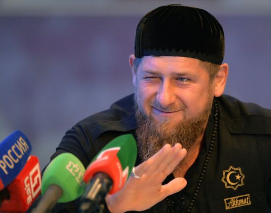 Head of Chechen Republic Ramzan Kadyrov gives press conference