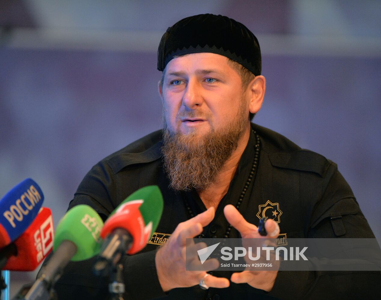 Head of Chechen Republic Ramzan Kadyrov gives press conference