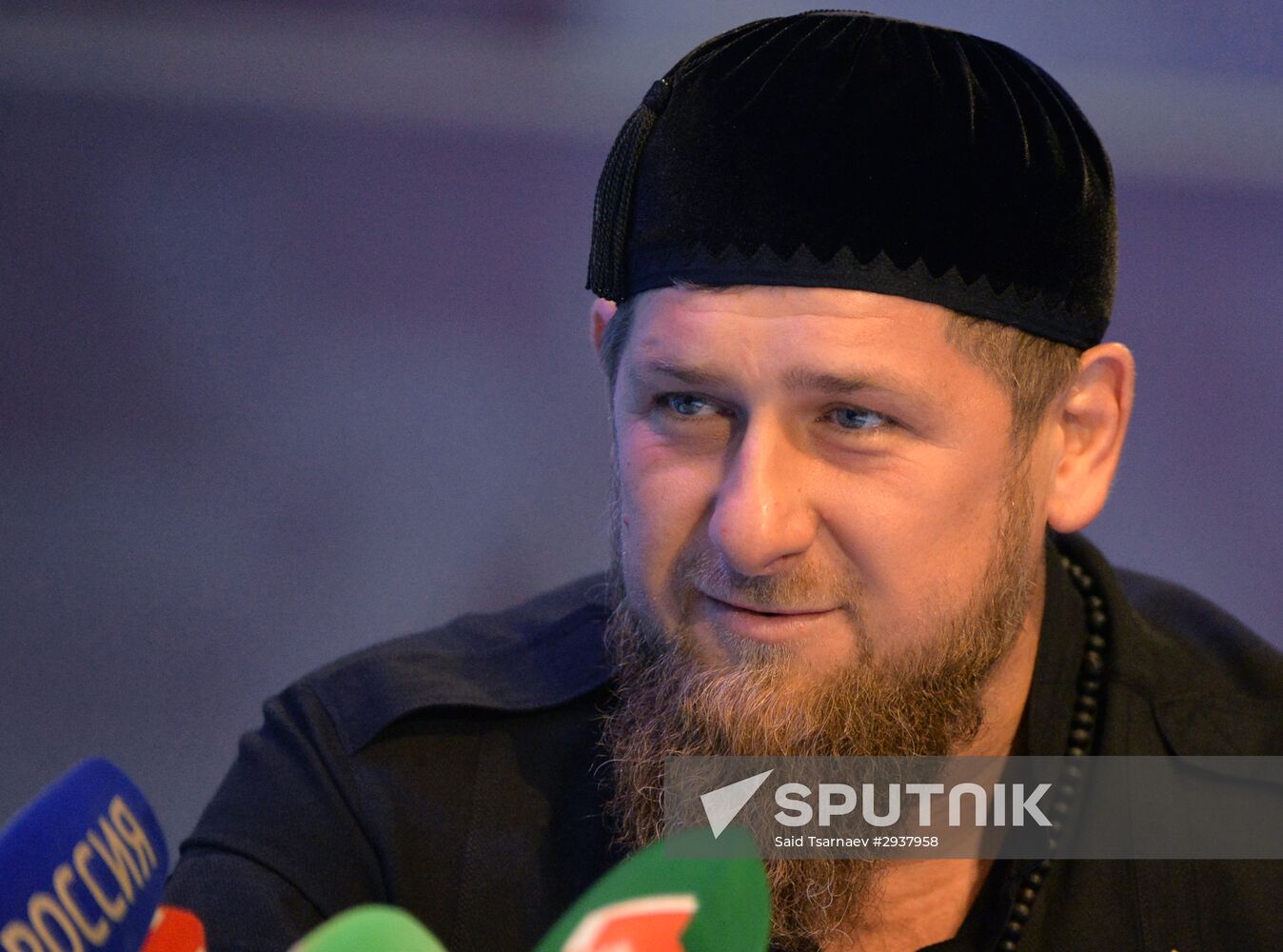 Head of Chechen Republic Ramzan Kadyrov gives press conference