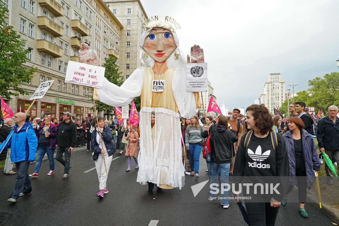 Protest rally against Transatlantic Trade and Investment Partnership (TTIP) in Berlin