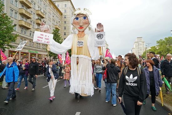 Protest rally against Transatlantic Trade and Investment Partnership (TTIP) in Berlin