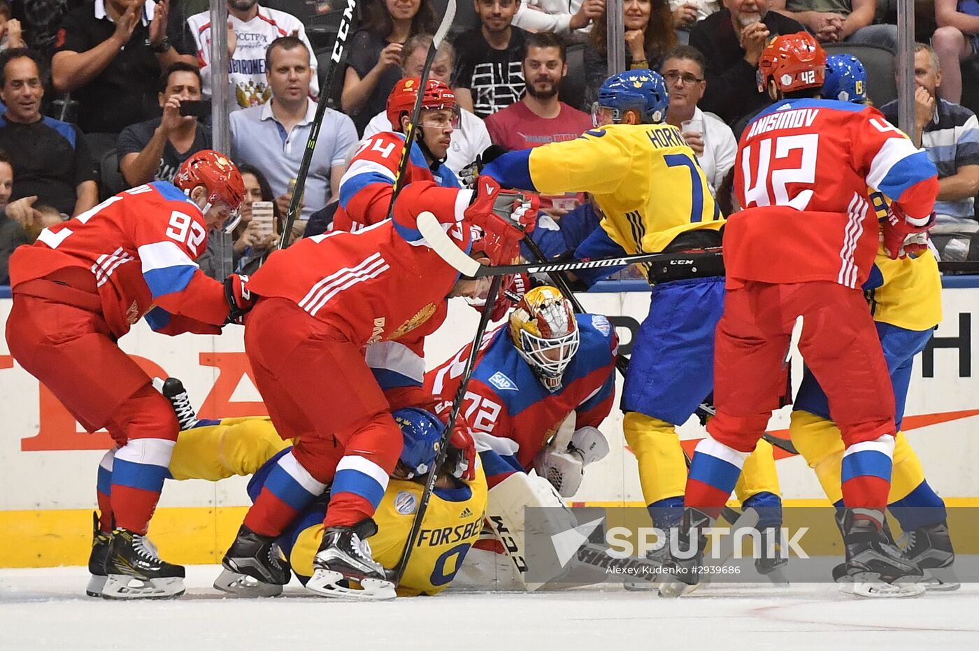 2016 World Cup of Hockey. Sweden vs. Russia