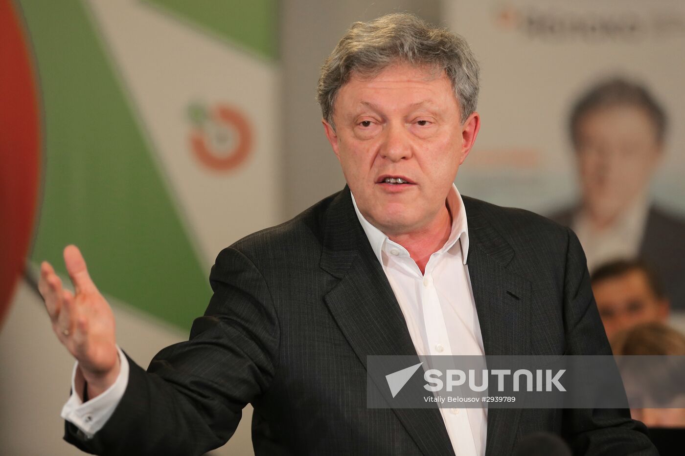 Yabloko party news conference following elections
