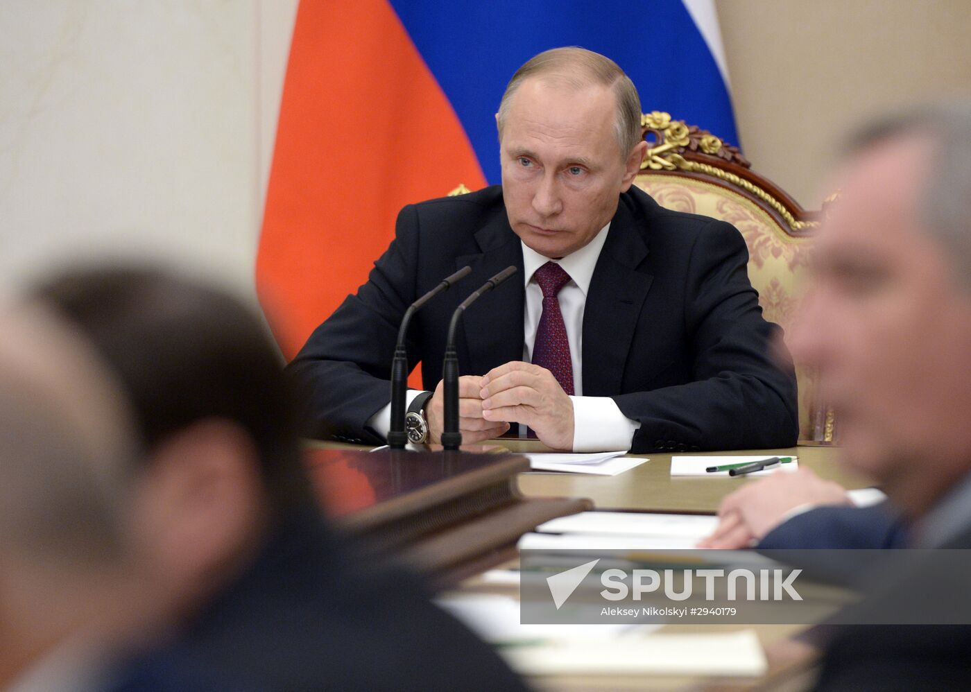 President Vladimir Putin conducts government meeting