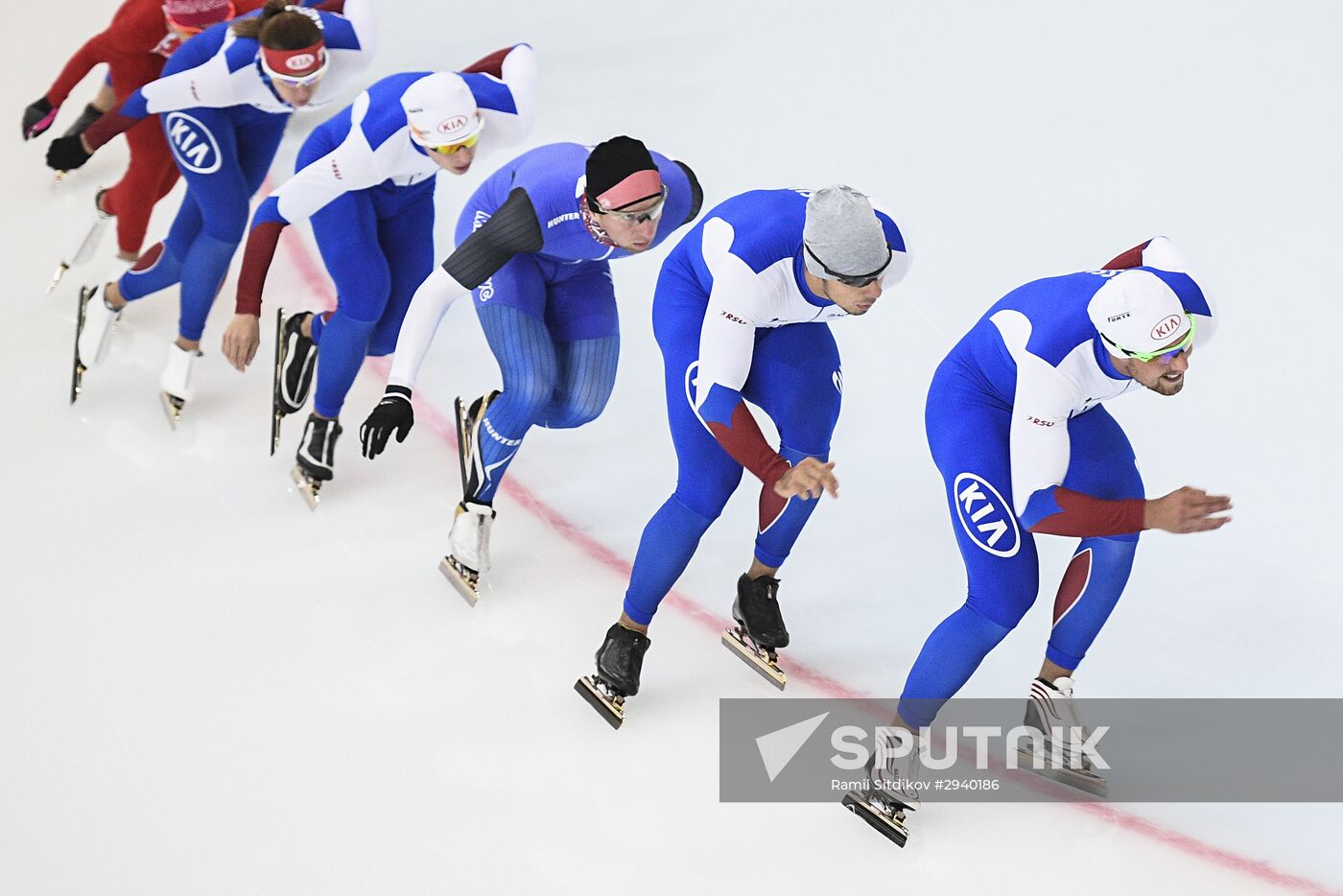 Training session by Russian speed skating team