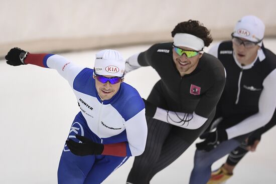 Training session by Russian speed skating team